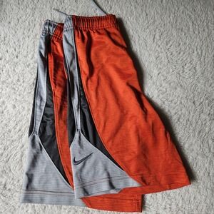 Nike Kids' Orange and Gray Athletic Shorts